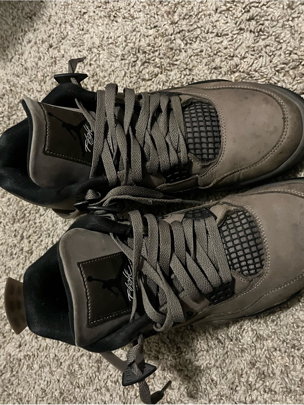 Jordan Men's Taupe and Black Mid-Top Sneakers